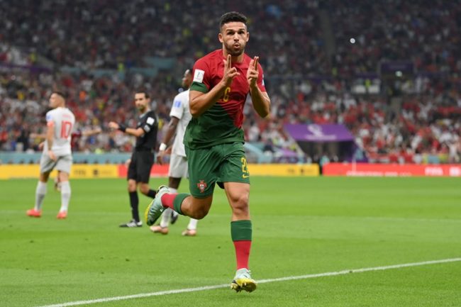 Goncalo Ramos merayakan gol pada laga Portugal Vs Swiss di babak 16 besar Piala Dunia 2022. (Foto: Washington Post)