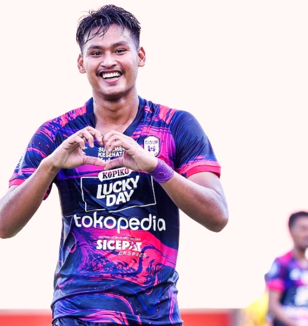 Septian Bagaskara merayakan golnya dalam laga RANS Nusantara FC Vs Persikabo 1973 pada Liga 1 Jumat 9 Desember 2022. (Foto: Instagram RANS Nusantara FC)