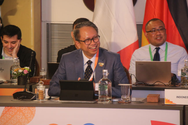 Delegasi Indonesia dalam pertemuan Sherpa G20 Pertama Keketuaan India dipimpin Deputi Bidang Koordinasi Kerja Sama Ekonomi Internasional Kemenko Perekonomian Edi Prio Pambudi.