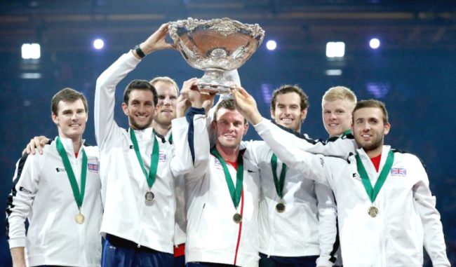 Tim tenis Inggris Raya saat memenangkan Piala Davis 2015. (Foto: tennis365)