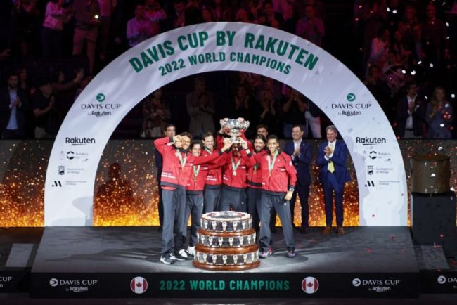 Tim tenis Kanada saat menjuarai Piala Davis 2022. (Foto: ubitennis)