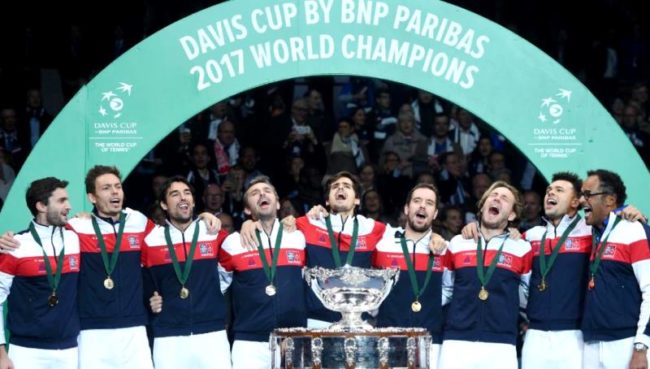 Tim tenis Prancis saat memenangkan Piala Davis 2017. (Foto: cnn)
