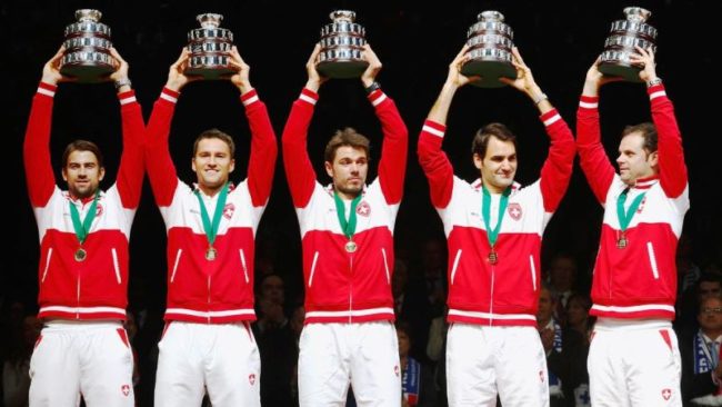 Tim tenis Swiss memenangkan Piala Davis 2014. (Foto: Eurosport)