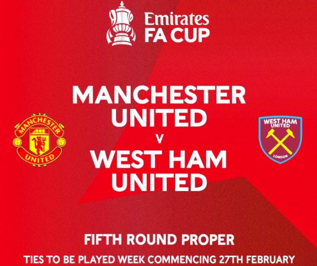 Hasil undian babak 16 besar Piala FA 2022-2023 mempertemukan Manchester United Vs West Ham United. (Foto: Emirates FA Cup)