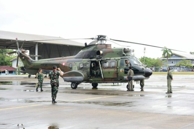 TNI Angkatan Udara memberangkatkan Helikopter Super Puma H-3211. (Dok: TNI AU)
