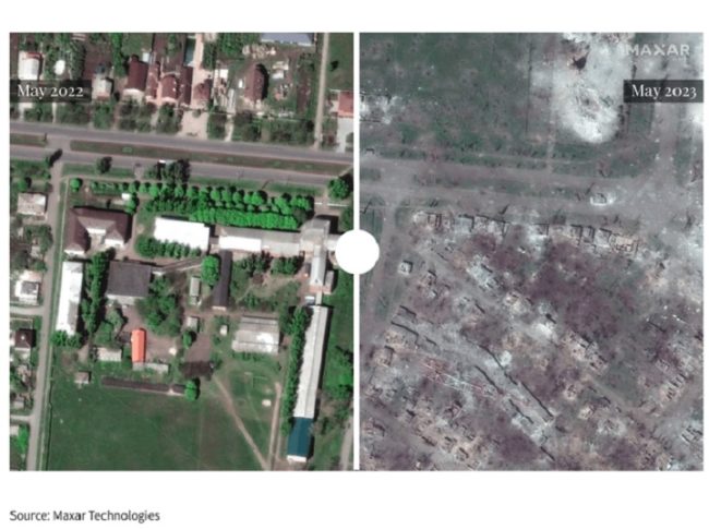 Foto satelit Kota Bakhmut