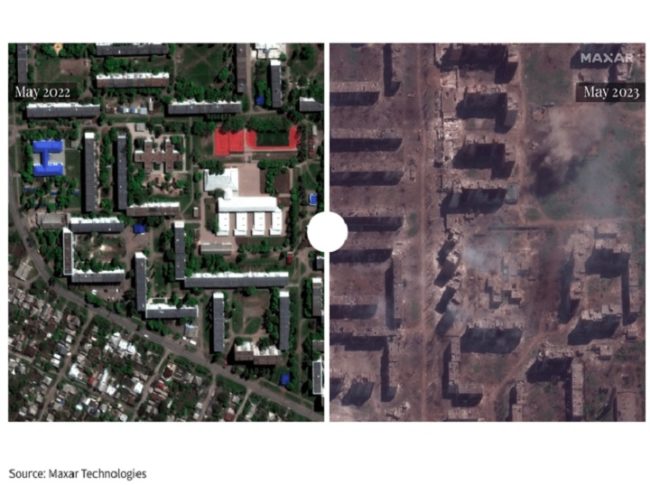 Foto satelit Kota Bakhmut