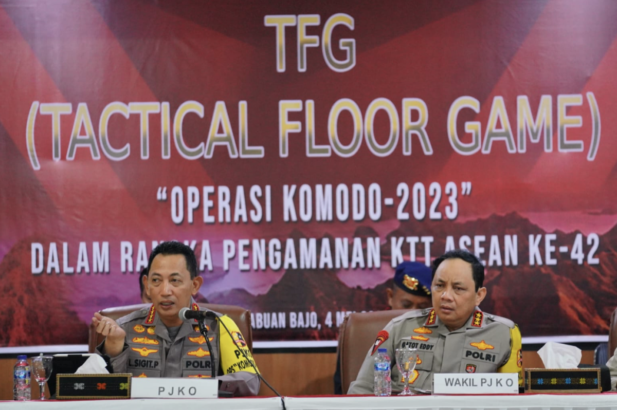 Kapolri Jenderal Listyo Sigit Prabowo memimpin Tactical Floor Game (TFG) pengamanan KTT ASEAN ke-42 di Labuan Bajo.