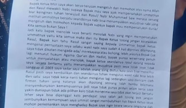 Surat diduga dari pelaku penembakan kantor MUI (Dok Istimewa)