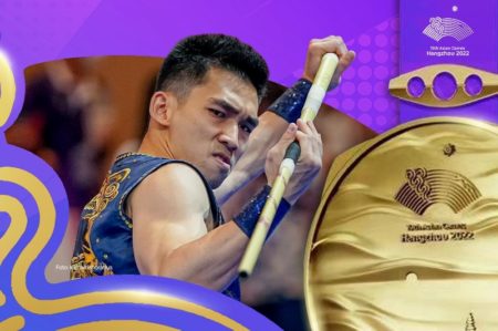 Harris Horatius menyumbang medali emas ketiga buat Indonesia di Asian Games Hangzhou. (Foto: Kemenpora)