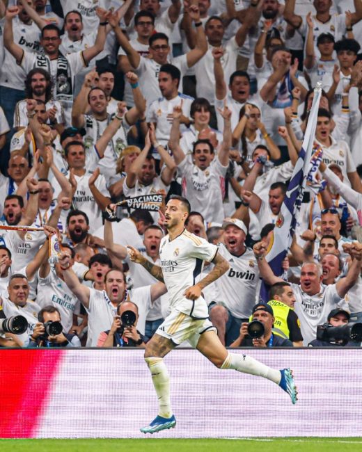 Joselu merayakan gol dalam laga Real Madrid Vs Las Palmas pada pekan 7 La Liga 2023/2024. (Foto: Real Madrid)