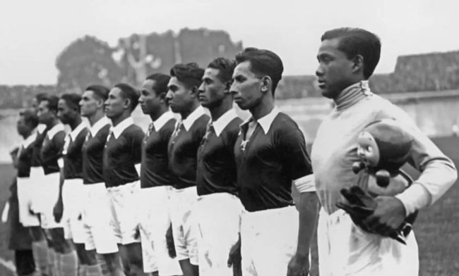 Timnas Indonesia dengan sebutan Hindia Belanda saat Piala Dunia 1938 di Prancis. (Foto: AFC)