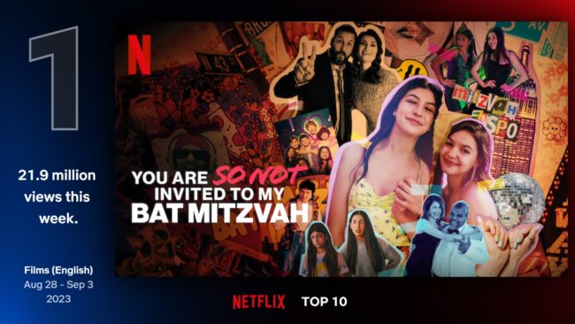 Film "You Are So Not Invited to My Bat Mitzvah" berada di posisi puncak Top 10 Film (English) Global Netflix