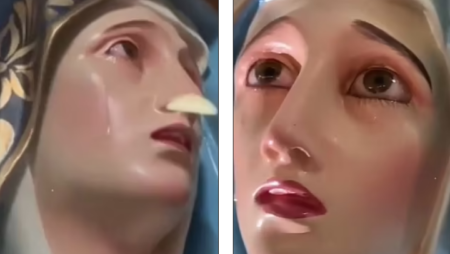 patung perawan maria menangis