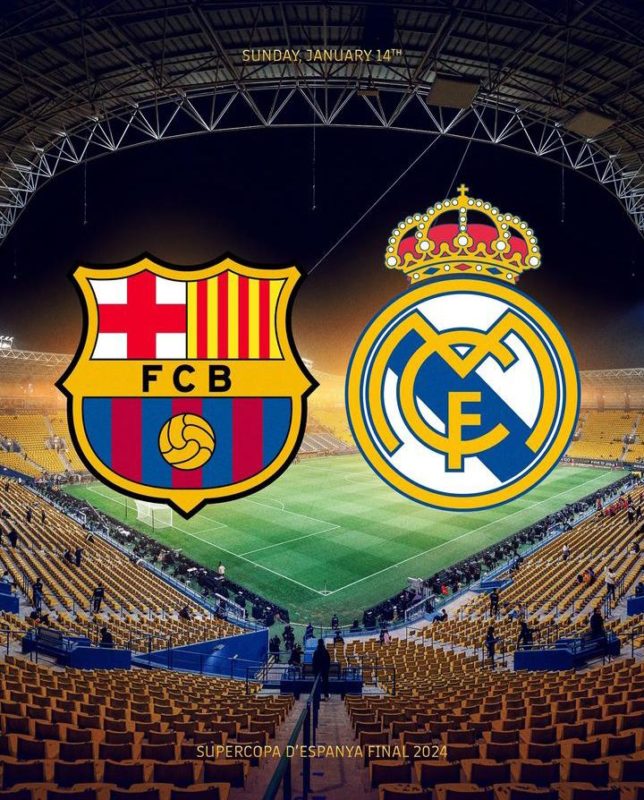 Laga seru bertajuk El Clasico antara Real Madrid vs Barcelona akan tersaji pada Final Piala Super Spanyol