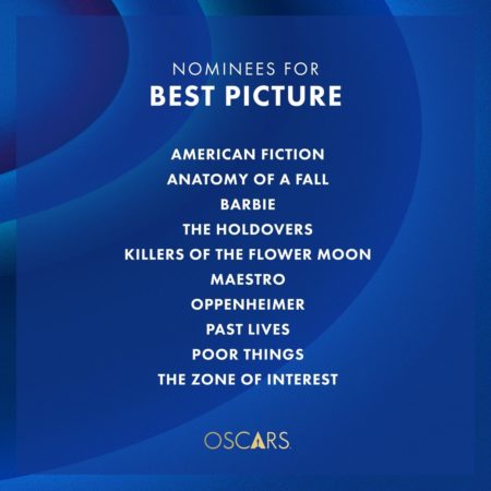Daftar nominasi piala Oscar 2024