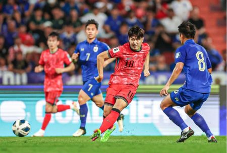 Korea Selatan menang telak 3-0 atas Thailand pada laga kualifikasi Piala Dunia 2026 Zona Asia