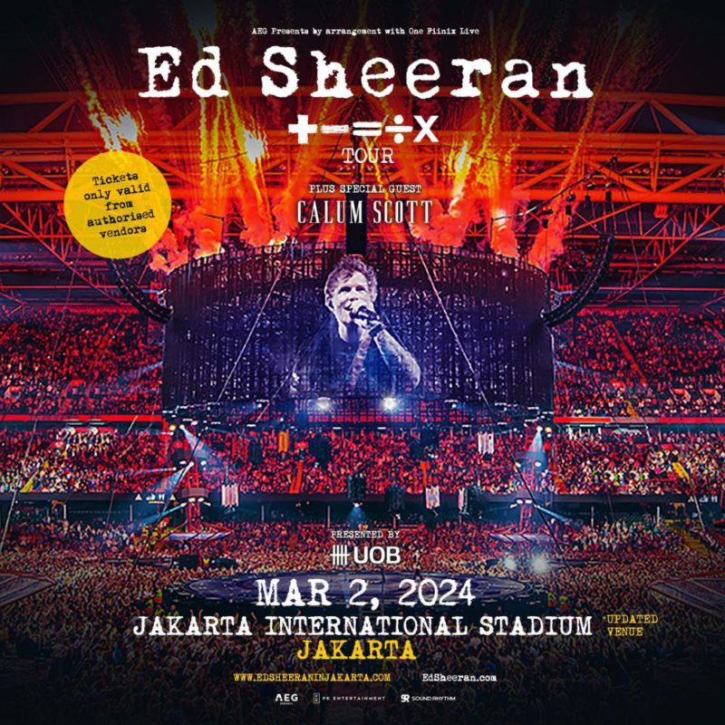 Poster resmi konser Ed Sheeran di Indonesia 