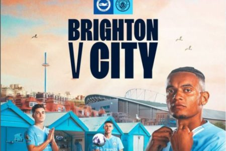 Manchester City akan bertandang ke markas Brighton pada laga tunda pekan ke-29 Liga Inggris